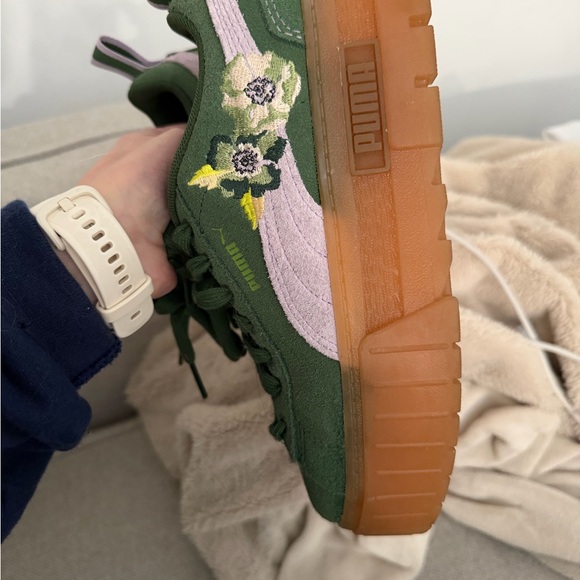 Puma x liberty mayze platform gumshoe sneaker embroidered floral green lilac ltd - Picture 16 of 17